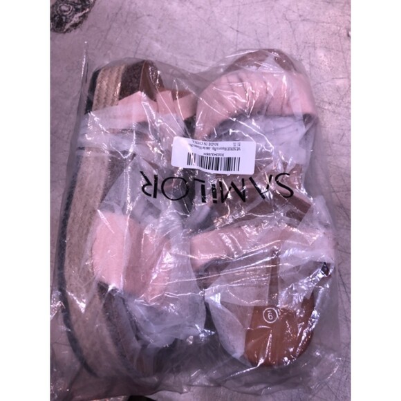 Wedge Espadrilles Buckle Ankle Strap Platform Sandals Light Pink Sz 9 - Picture 4 of 4